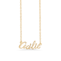 Name Tag Necklace Cecilie - necklace with name - name necklace in gold plated sterling silver
