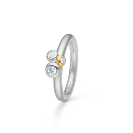 Nola ring i sterlingsølv med 8 karat guld og zirkonia.