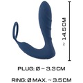 Vibrating Prostate Plug med cockring i sort silikone med kraftig vibration og ergonomisk form