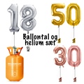 Ballontal med helium i guld, sølv eller rosegold - DIY sæt med talballoner og helium