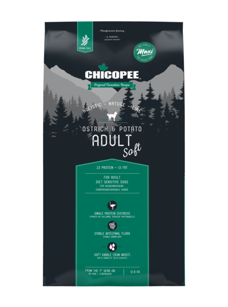 Chicopee Soft maxi adult Struds & Kartoffel -12kg