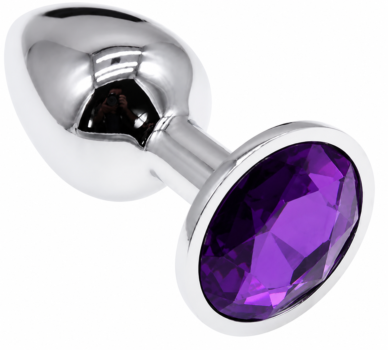 Mini Diamant Buttplug Sølv/Lilla