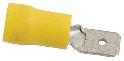 Kabelsko 6,3mm flad han gul