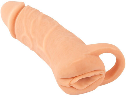 Nature Skin 2in1 Extension & Masturbator Medium – penisforlænger og masturbator i hudlignende materiale.