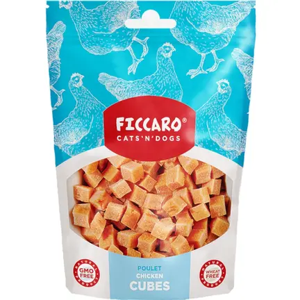 Ficcaro Chicken Cubes | 100 gram | Hundegodbidder med kylling | MyTrendyDog.dk