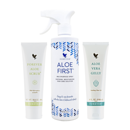 Summer Kit: Forever Aloe Scrub, Aloe First og Aloe Vera Gelly