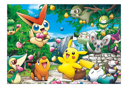 Pokémon sukkerprint med Pikachu og søde Pokémon-figurer til farverigt kageprint.
