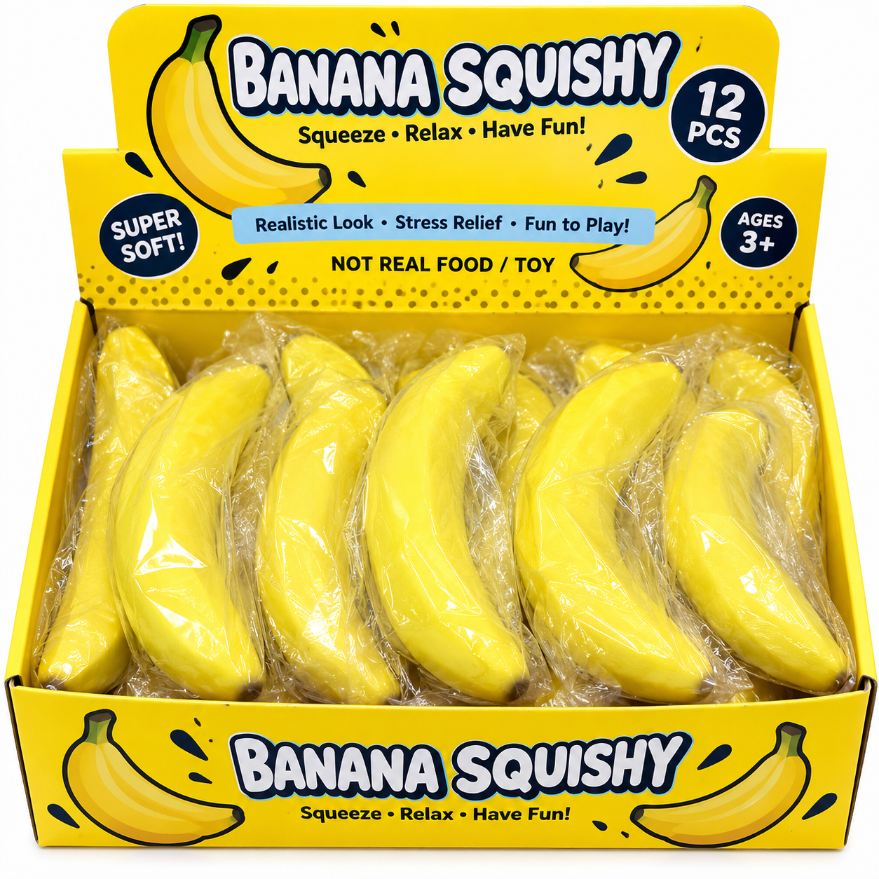 Banana Squishy Blød Banan Fidget & Sanselegetøj