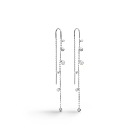 BUBBLES N' PEARLS silver earrings with pearls.