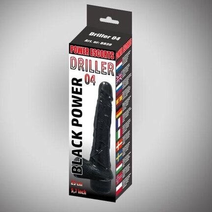 Power Escorts Driller 04 realistisk vibrator 25 cm med kraftige vibrationer og vandtæt design