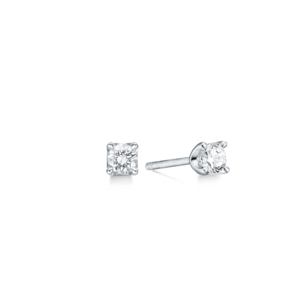 CROWN earrings in 14 karat white gold with 0.30 ct. W. SI diamonds.