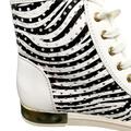 Dame støvle hvid zebra
