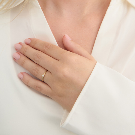 Timeless ring i 8 karat guld med zirkonia på model