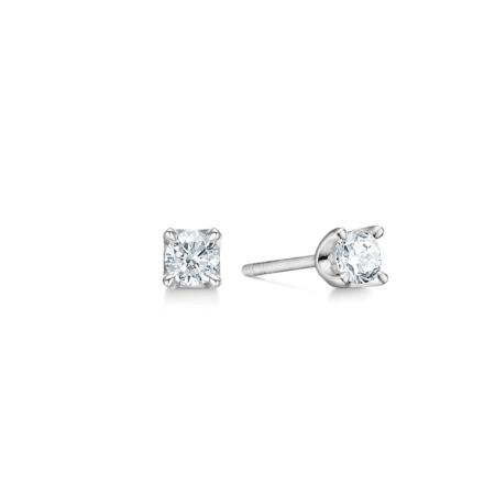 CROWN earrings in 14 karat white gold with 0.40 ct. W.SI diamonds.