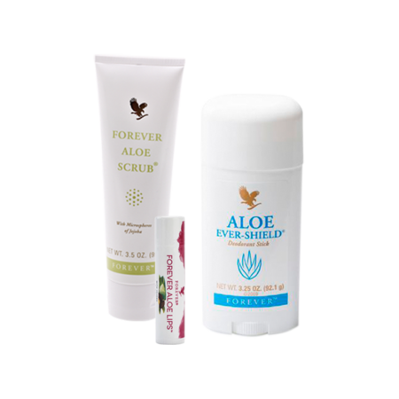 Forever Aloe Scrub, Ever-Shield Deo, Forever Aloe Lips