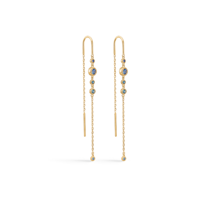 LUXURY RAINBOW BLUE earrings in 14 karat gold | Danish design by Mads Z