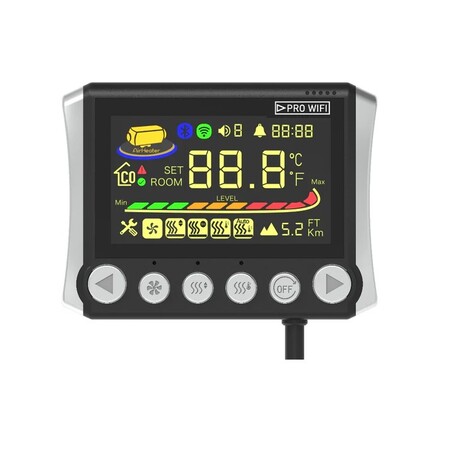 A2409PRO WiFi & Bluetooth LCD display 12/24V – fjernstyring til dieselfyr og kinafyr