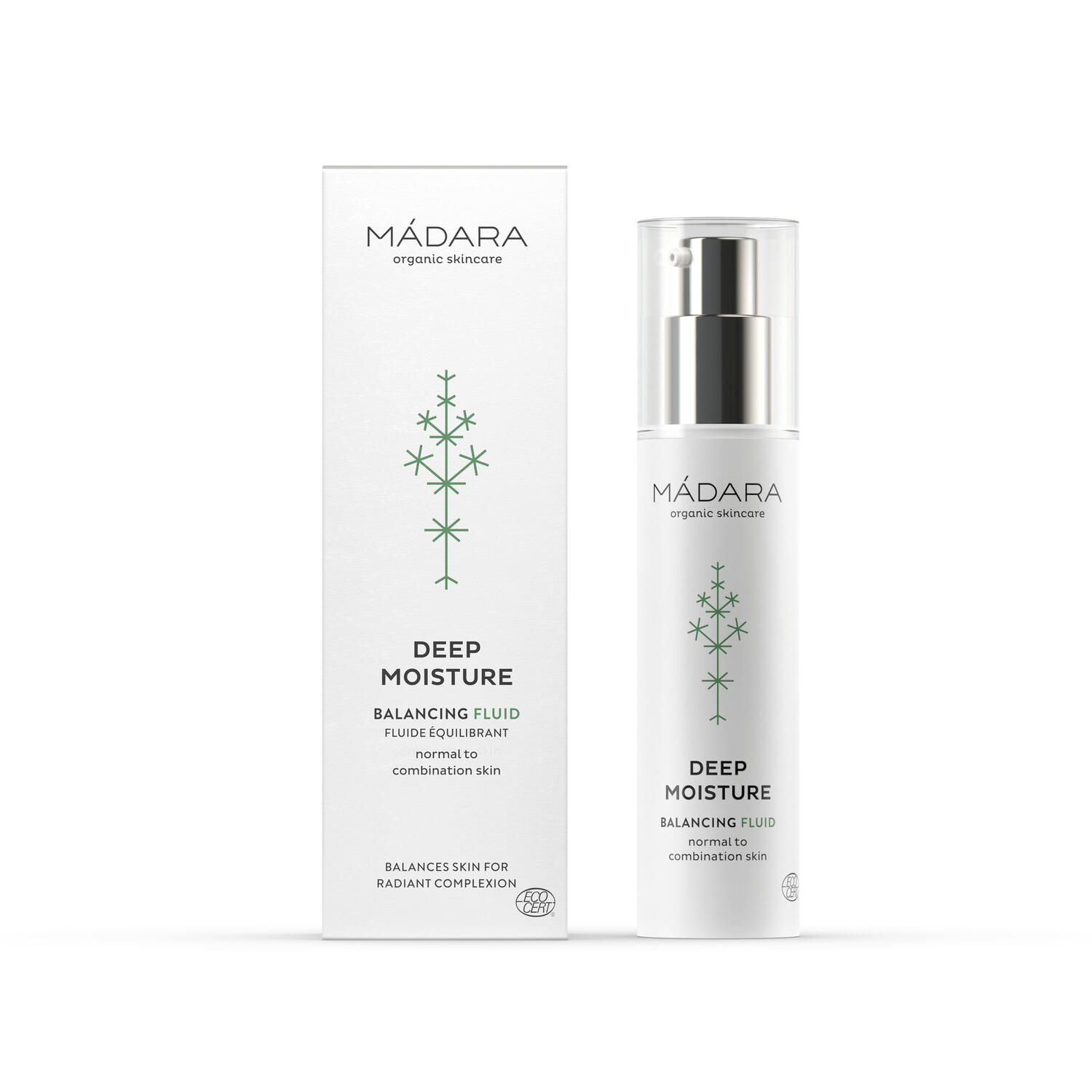 Mádara, Deep Moisture Balancing Fluid, 50 ml. - Ansigtspleje, Hudpleje, Fugtboost, dagscreme, dags creme, Let creme, Hyaluronsyre, Dermatologisk Testet