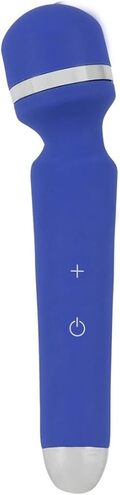 Blue Massage Wand – blå genopladelig vibrator med fleksibelt hoved og 20 vibrationsindstillinger