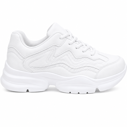 Chunky Hvide Sneakers – Trendy og Komfortable