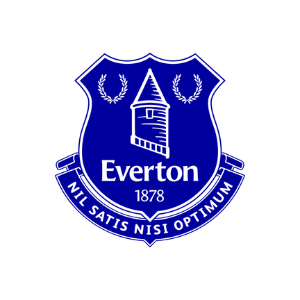 Everton klublogo på hvid baggrund til rundt kageprint Ø2–28 cm