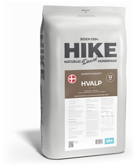 HIKE Kornfri Hvalp Hundemad 12 kg
