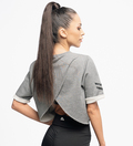 Grå Crop Hoodie - Elite Force Bagside