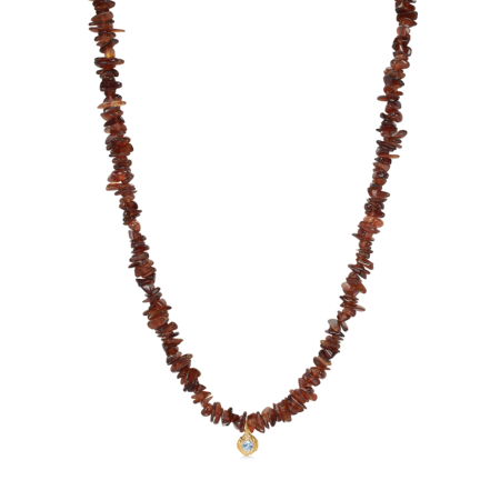 Wild Cliff stenhalskæde udført i 925 ren sterlingsølv med 18 karat forgyldning isat blå zirkonia.