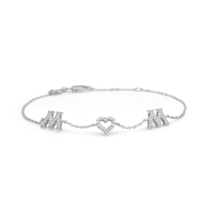 WOW/MOM bracelet in 925 sterling silver with cubic zirconia.