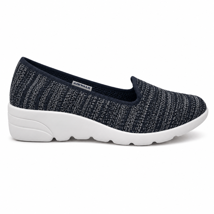 Slip-on damesko i sort og grå