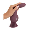 Turbo Shaker Vibrator i lilla silikone med buet hoved og sugekop