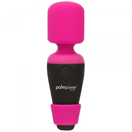 Palm Power Pocket – mini wand vibrator med 7 funktioner, travel-lock og opbevaringstaske