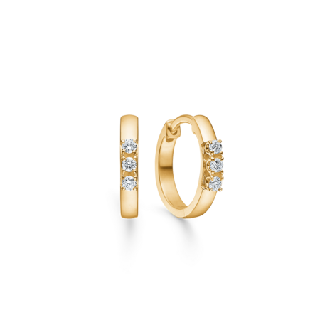 CROWN ALLIANCE earrings in 14 karat gold with 6x0,02 ct. W.SI diamonds.