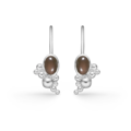 PRECIOUS BUBBLES silver earrings with smoky quartz | Danish design by Mads Z