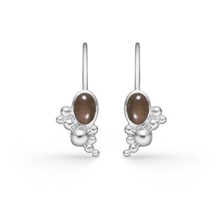 PRECIOUS BUBBLES silver earrings with smoky quartz | Danish design by Mads Z