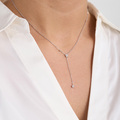 Céleste necklace in polished sterling silver, as shown on the model
