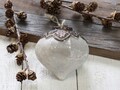 Dråbeformet julekugle glas antique hvid