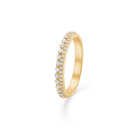 More Ring - Ring in 925 sterling silver plated in 18 ct. gold with band of white zirconia stones
