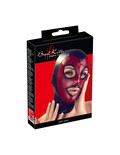 Bad Kitty Naughty Toys Black & Red Fetish Head Mask – sort/rød hovedmaske i matte-look med øje- og mundåbninger, elastisk, unisex, til bondage og rollespil.