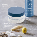 deep moisturizing cream med balancing toner i baggrunden