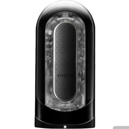 Sort TENGA Flip Zero Black masturbator med vibrator, vakuumfunktion og blødt TPE-sleeve