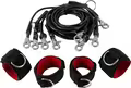 9-delt Bed Restraint Sæt – bondage fikseringssæt med bløde manchetter og justerbare remme til sengen