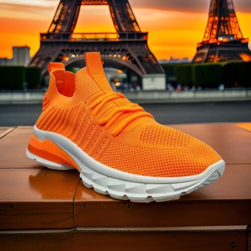 Dame sneakers elastik orange - 38
