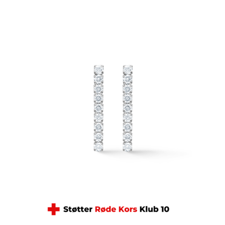 Tennis øreringe udført i 925 sterling sølv med zirkonia | studio.z x Rødekors