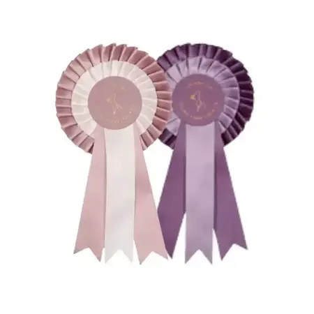 Cheval Roi rosetter til kæphest. Sæt med 2 rosetter. En i Amethyst Lilla og en i Antique Rose