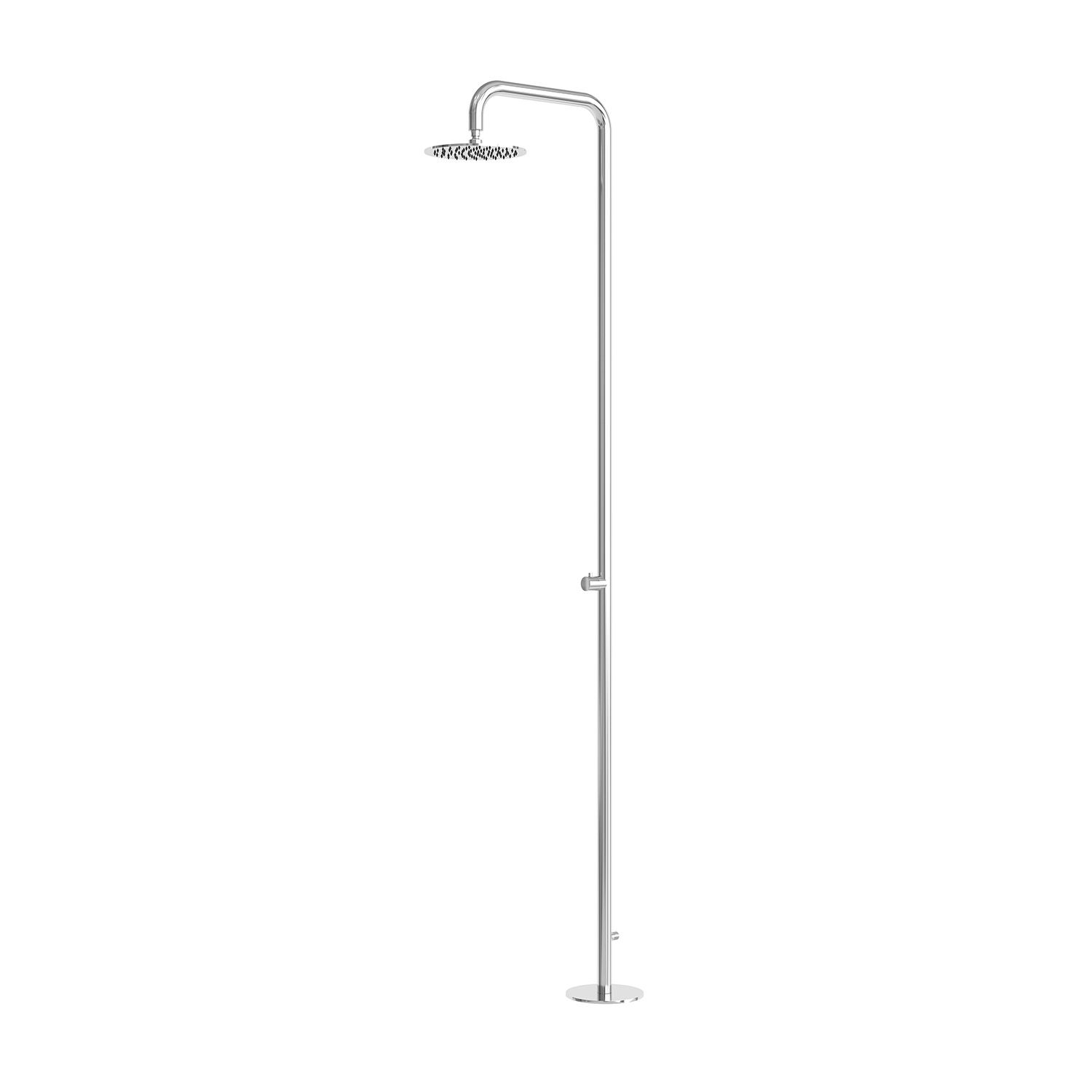 Sined NORA INOX - Exklusive Gartendusche aus Edelstahl 316L mit 25 cm Regendusche (gebürsteter Edelstahl)