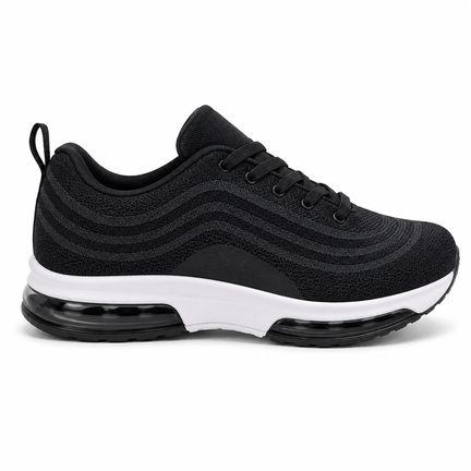 sort sneaker, sporty sneaker, sneaker med air sål, komfort