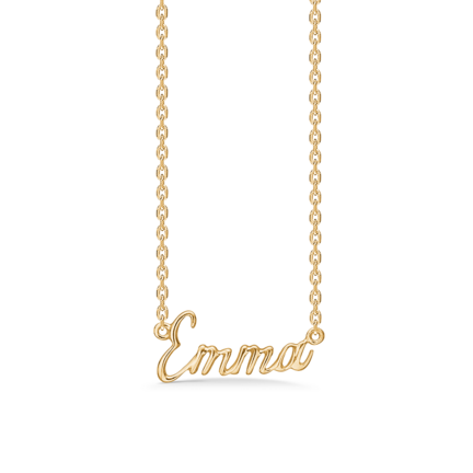 Name Tag Necklace Emma - halskæde med navn - navnehalskæde i forgyldt sterling sølv