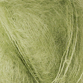 Close up af garnogle isager silk mohair farve 57 lime groen