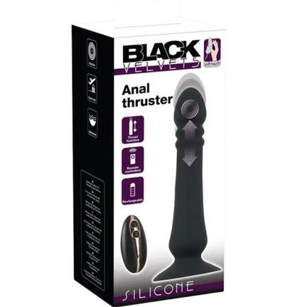 Oplev intens anal nydelse med Anal Thruster. 7 vibrationsmønstre, 3 stødrytmer, fjernbetjening og sugekop. Vandtæt og lavet til dyb stimulation.